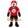 Red White Black Hockey Husky Mascot Costume Red White Black Hockey Husky Mascot Costume