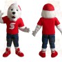 White Red Blue Dog Mascot Costume