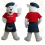 White Red Blue Tartan Dog Mascot Costume