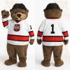 Brown White Hockey Beaver Mascot Costume