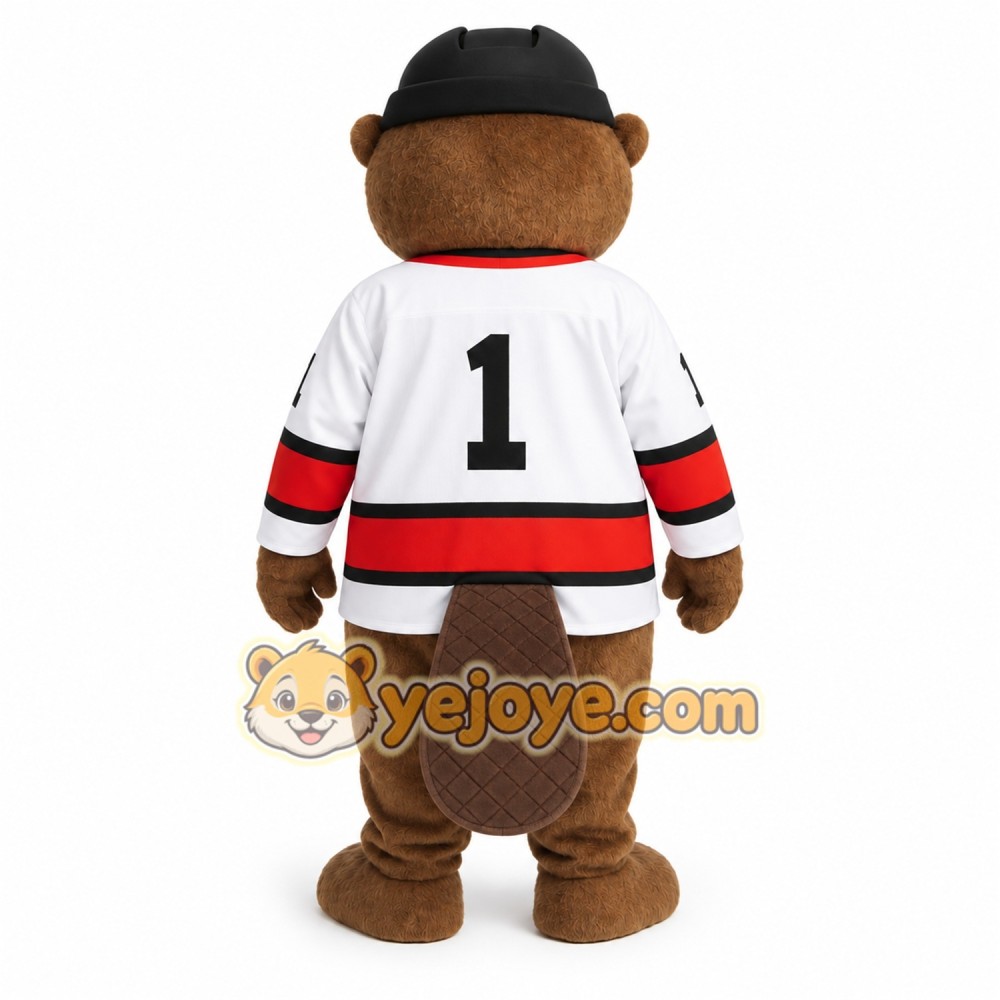 Brown White Hockey Beaver Mascot Costume Brown White Hockey Beaver Mascot Costume