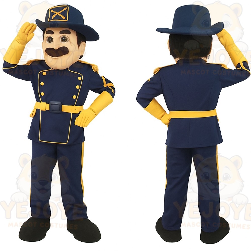 Navy Yellow Officer Mascot Costume