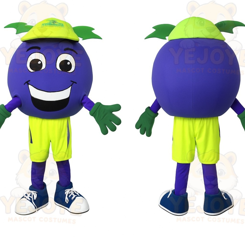 Purple Lime Green Blueberry Mascot Costume