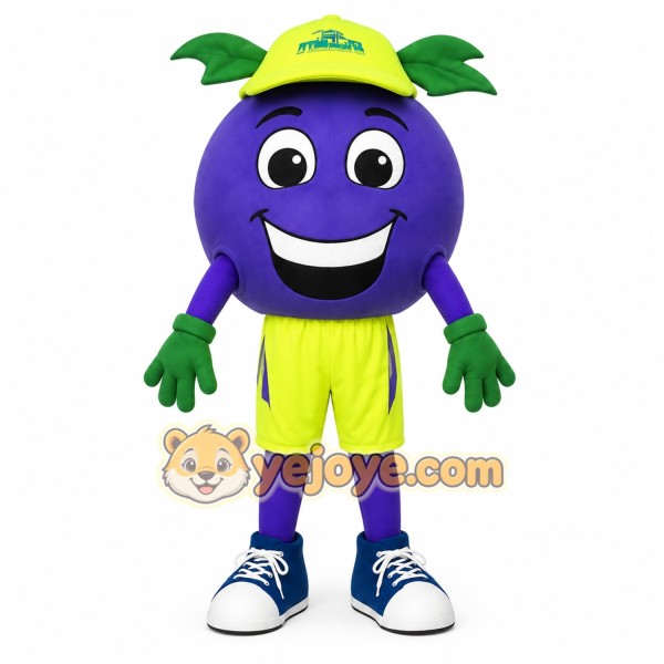 Purple Lime Green Blueberry Mascot Costume Purple Lime Green Blueberry Mascot Costume