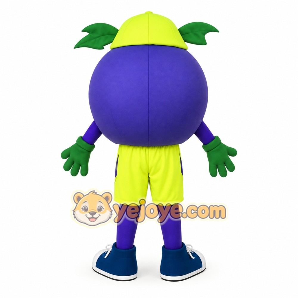 Purple Lime Green Blueberry Mascot Costume Purple Lime Green Blueberry Mascot Costume