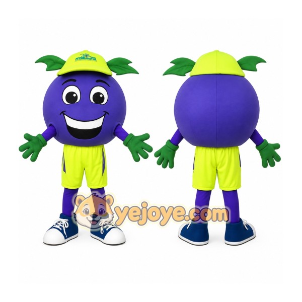 Purple Lime Green Blueberry Mascot Costume