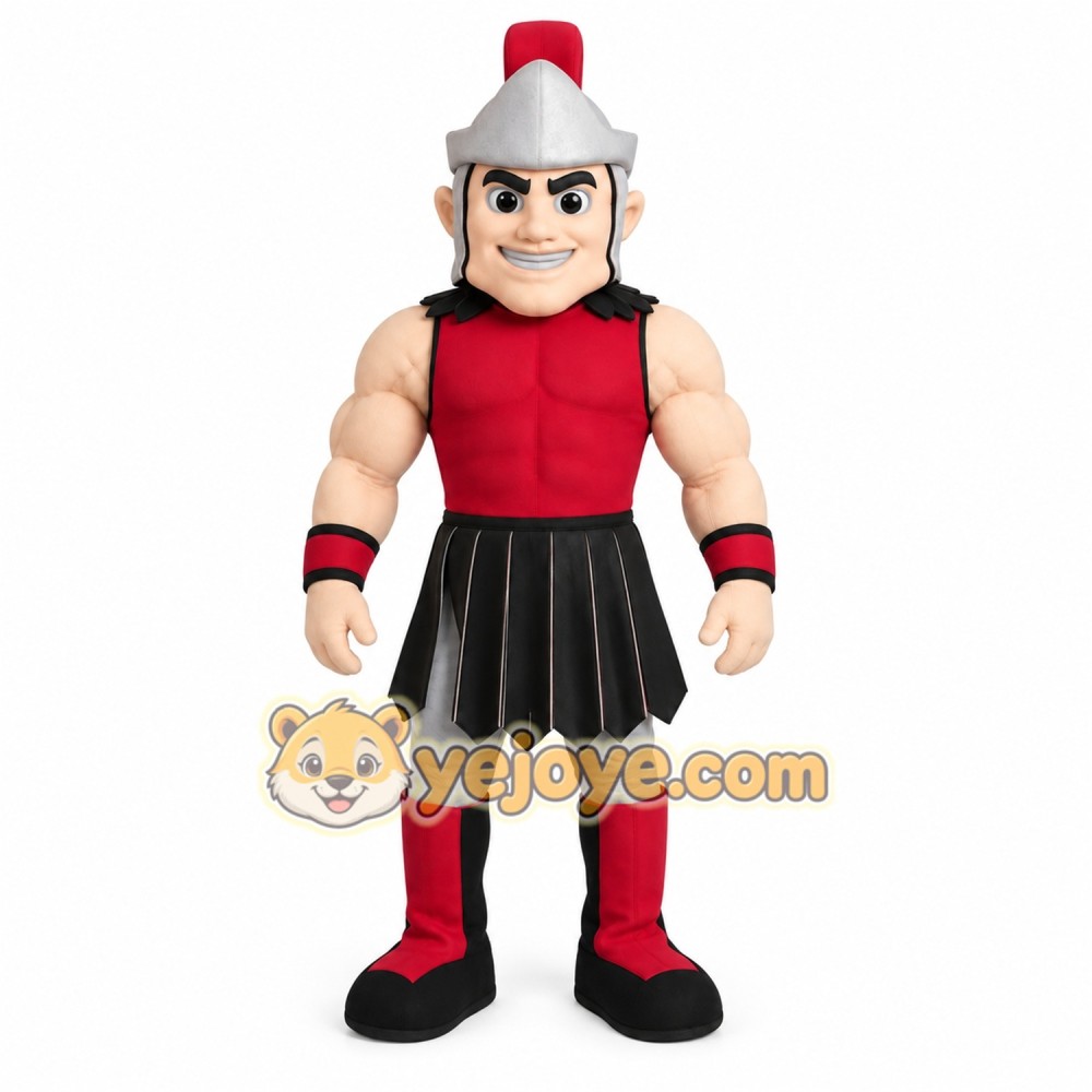 Red Black Spartan Warrior Mascot Costume Red Black Spartan Warrior Mascot Costume