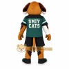 Brown White Dog In Teal Jersey Mascot Costume