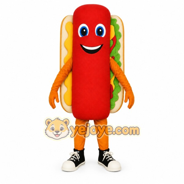 Red Cream Green Orange Hot Dog Mascot Costume Red Cream Green Orange Hot Dog Mascot Costume