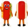 Red Cream Green Orange Hot Dog Mascot Costume