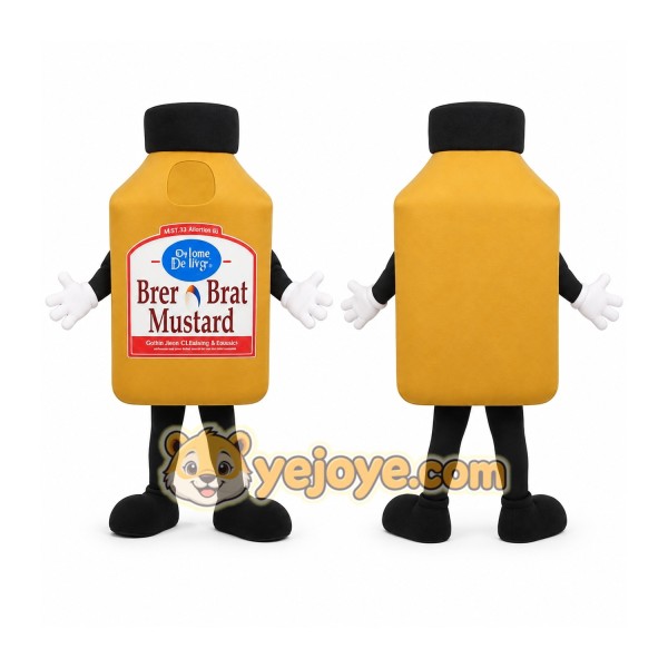 Yellow Black Mustard Bottle Mascot Costume