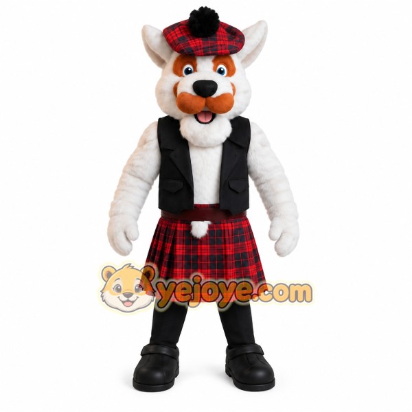 White Orange Red Scottish Fox Mascot Costume