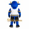 Blue White Gold Hockey Bull Mascot Costume Blue White Gold Hockey Bull Mascot Costume