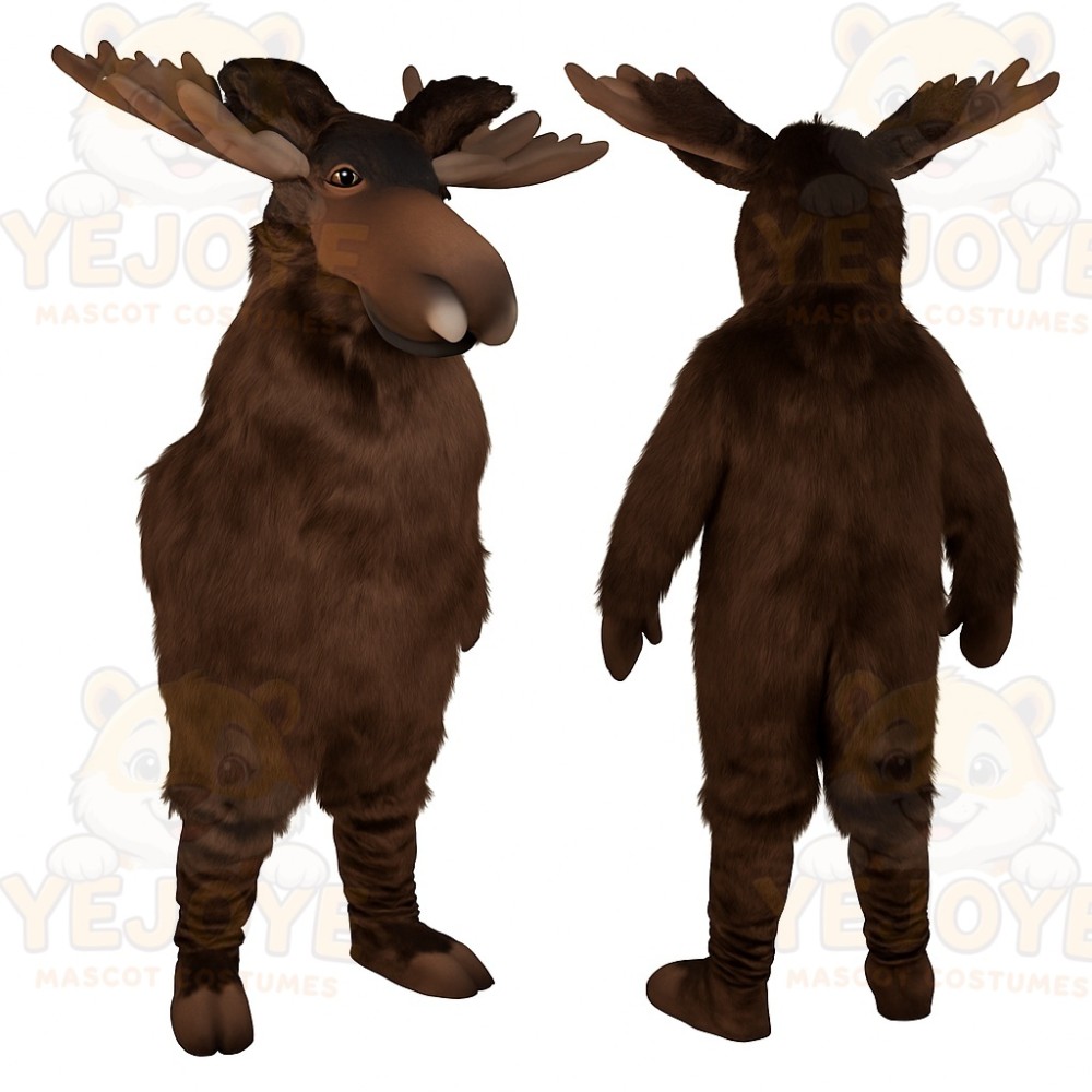 Dark Brown Moose Mascot Costume