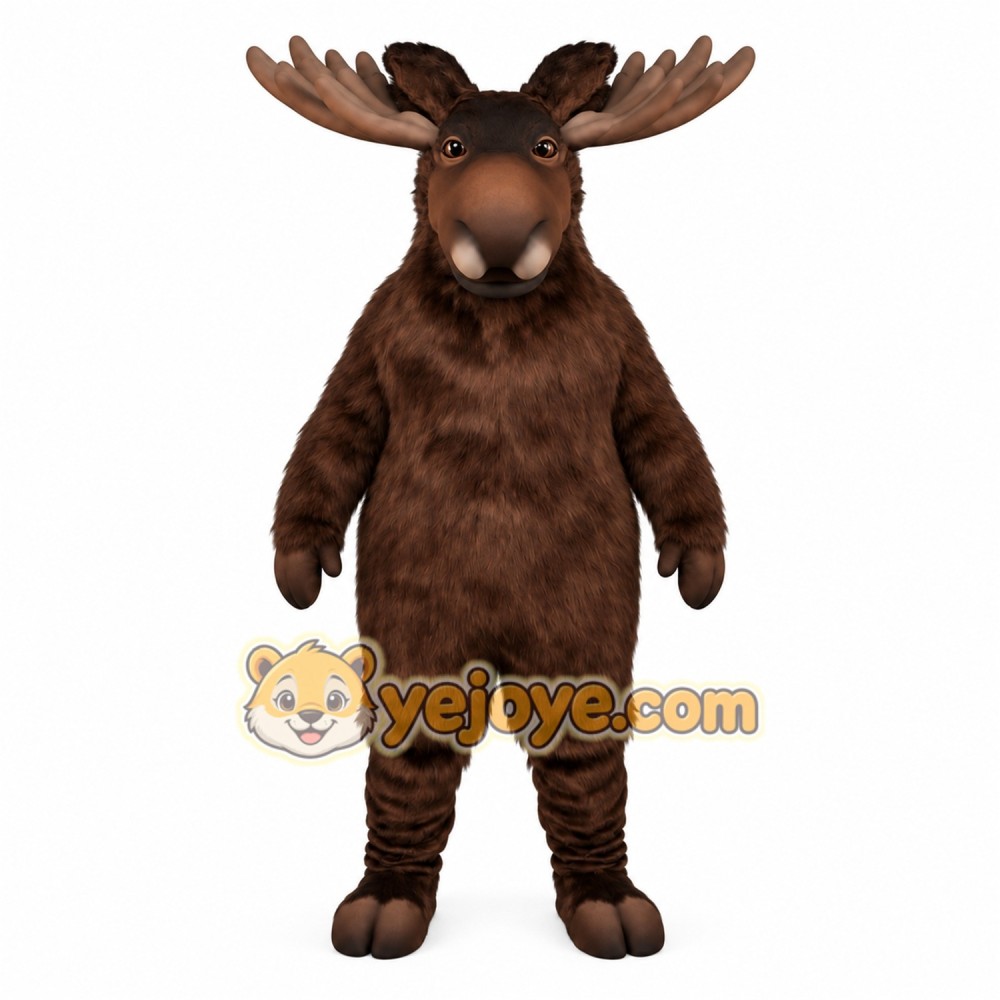 Dark Brown Moose Mascot Costume