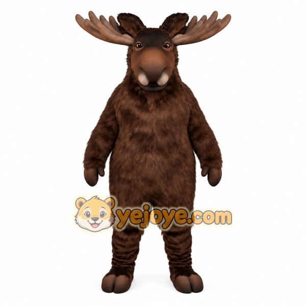 Dark Brown Moose Mascot Costume