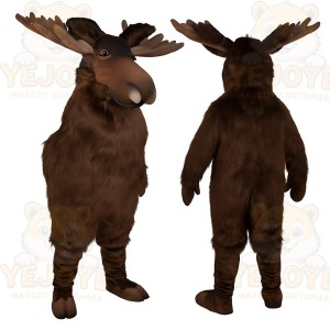 Dark Brown Moose Mascot Costume