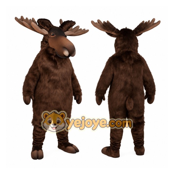 Dark Brown Moose Mascot Costume