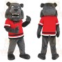 Gray Red Bulldog Mascot Costume