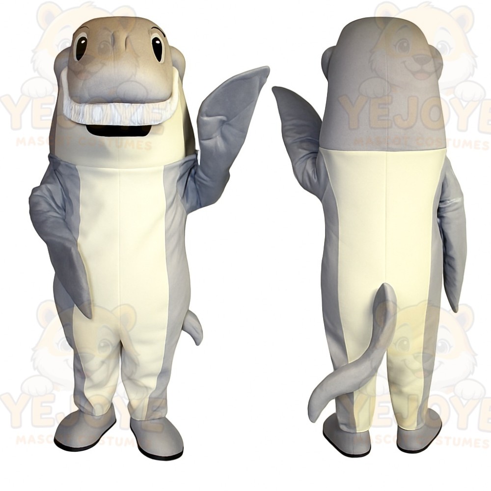 Gray White Hammerhead Shark Mascot Costume