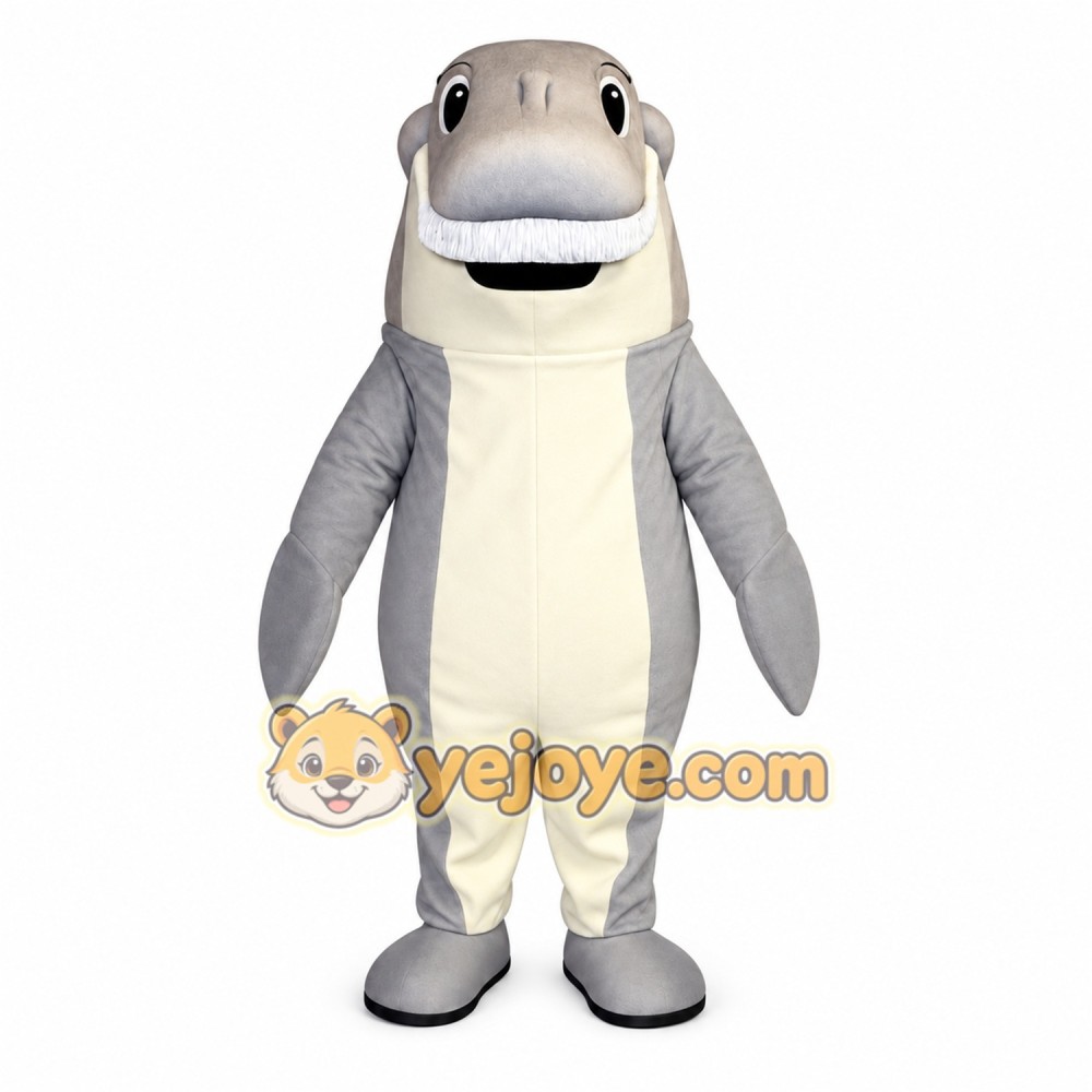 Gray White Hammerhead Shark Mascot Costume Gray White Hammerhead Shark Mascot Costume