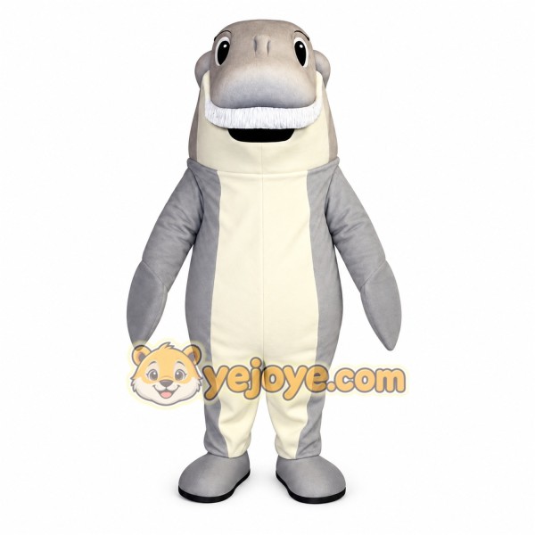 Gray White Hammerhead Shark Mascot Costume