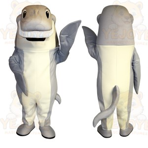 Gray White Hammerhead Shark Mascot Costume