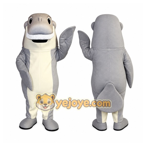 Gray White Hammerhead Shark Mascot Costume