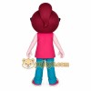 Pink Burgundy Teal Cartoon Girl Mascot Costume