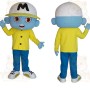 Light Blue Yellow Baseball Boy Mascot Costume