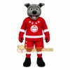 Gray Red White Greyhound Dog Mascot Costume