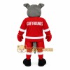 Gray Red White Greyhound Dog Mascot Costume