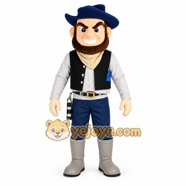 Blue Black Bearded Miner Mascot Costume