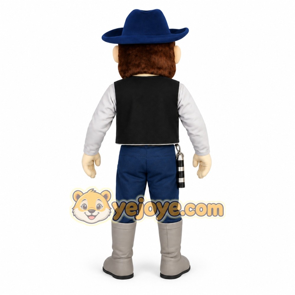 Blue Black Bearded Miner Mascot Costume Blue Black Bearded Miner Mascot Costume