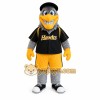 Gray Yellow Black Hawk Baseball Mascot Costume