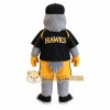Gray Yellow Black Hawk Baseball Mascot Costume