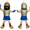 Silver Blue Bearded Gladiator Mascot Costume