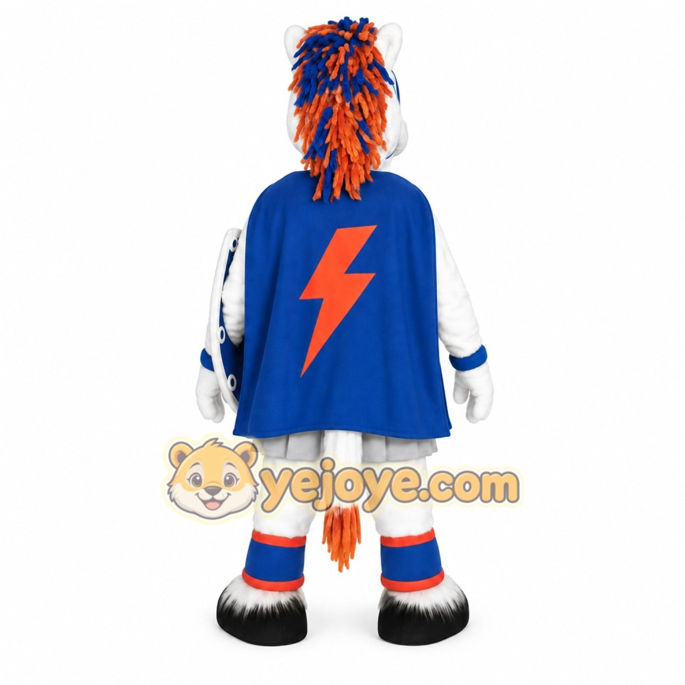 Blue White Orange Knight Horse Mascot Costume Blue White Orange Knight Horse Mascot Costume