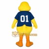 Yellow Duck With Blue Shirt Mascot Costume Yellow Duck With Blue Shirt Mascot Costume