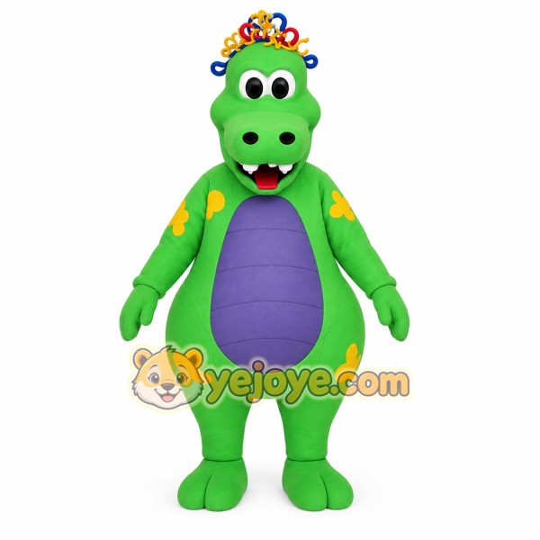 Green Purple Yellow Dragon Mascot Costume Green Purple Yellow Dragon Mascot Costume