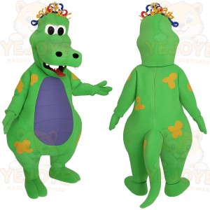 Green Purple Yellow Dragon Mascot Costume