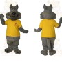 Gray Yellow Wolf Mascot Costume