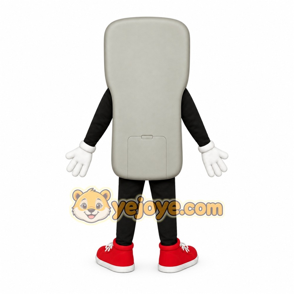 Gray Black Red Calculator Mascot Costume