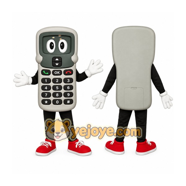 Gray Black Red Calculator Mascot Costume