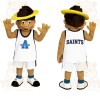 White Blue Basketball Boy Mascot Costume