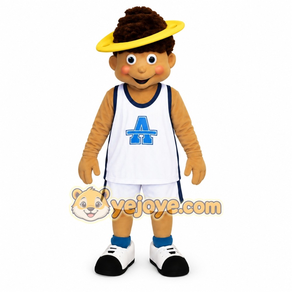 White Blue Basketball Boy Mascot Costume White Blue Basketball Boy Mascot Costume