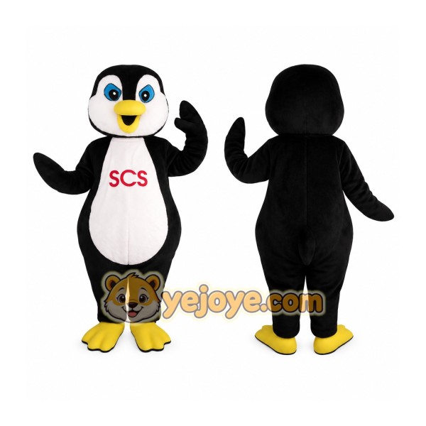 Black White Yellow Penguin Mascot Costume