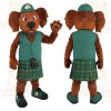 Brown Green Plaid Kilt Dog Mascot Costume