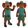 Brown Green Plaid Kilt Dog Mascot Costume