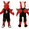 Red Black White Winged Horse Mascot Costume
